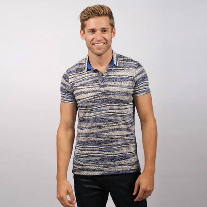 Stripe Print Polo Shirt