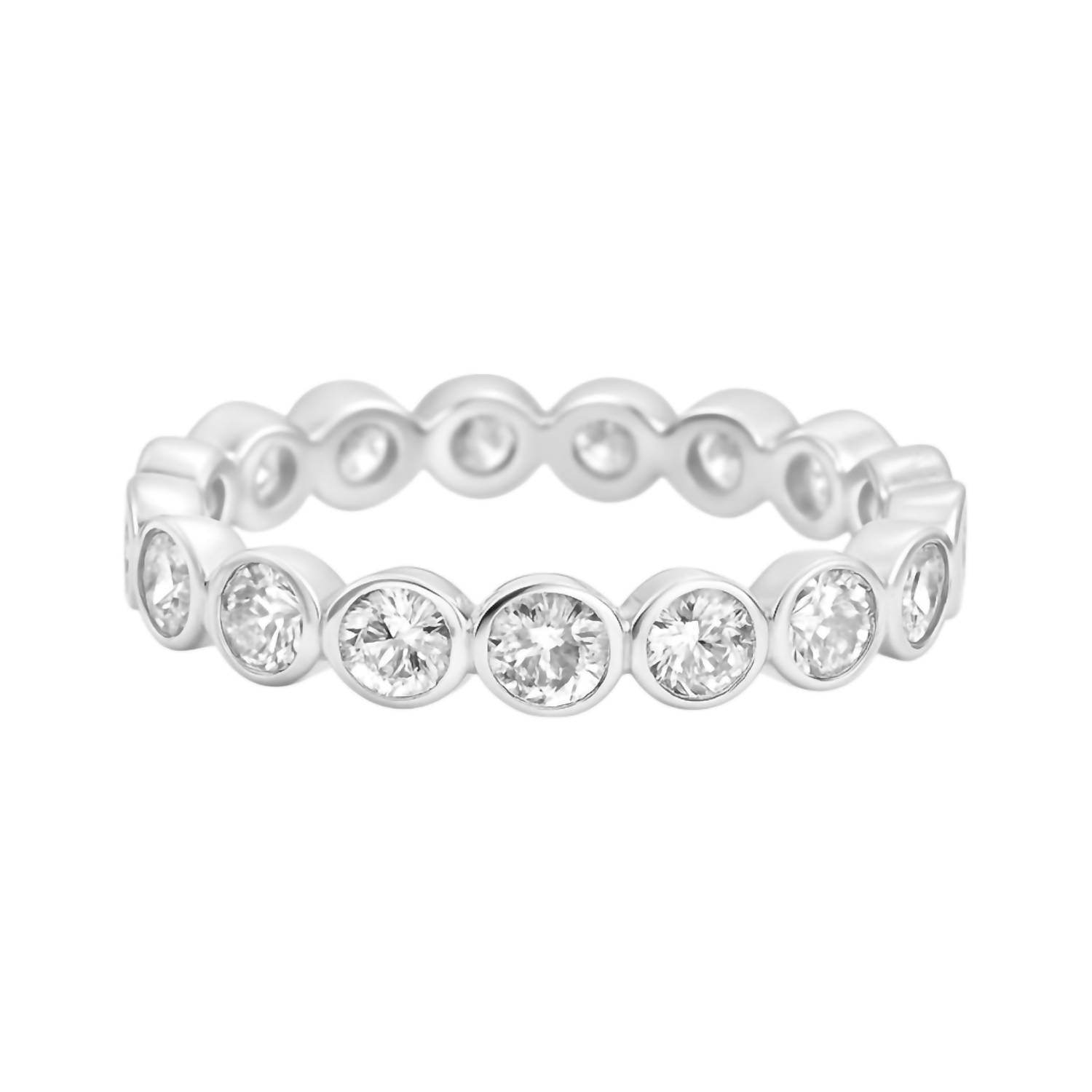 Allyanna Gifts - Women's Sterling Silver Moissanite Eternity Band Ring - Rack Hunt -