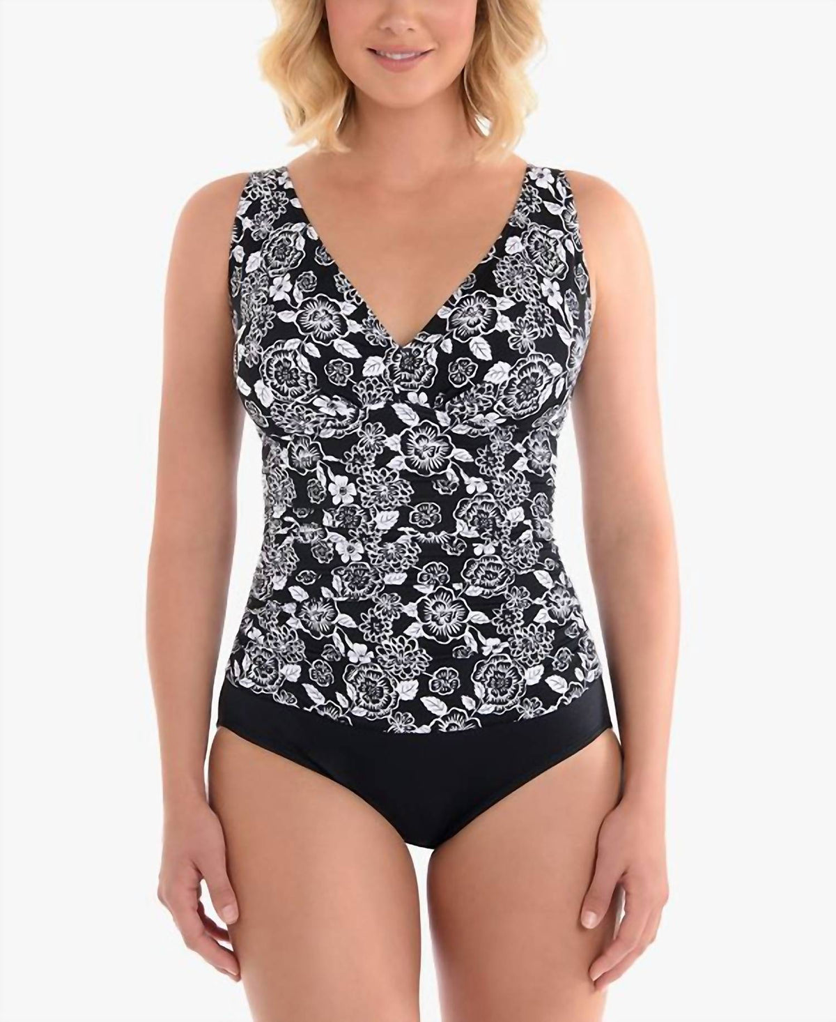 Mini Picks Printed Tummy Control One Piece Swimsuit