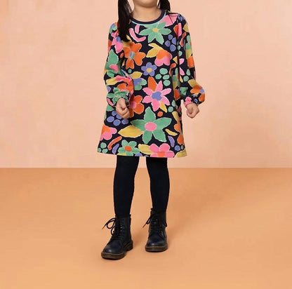 Girl's Dexiette Long Sleeve Printed Dress