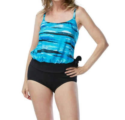 Gabar - Treading Water Blouson Tankini Set - Rack Hunt