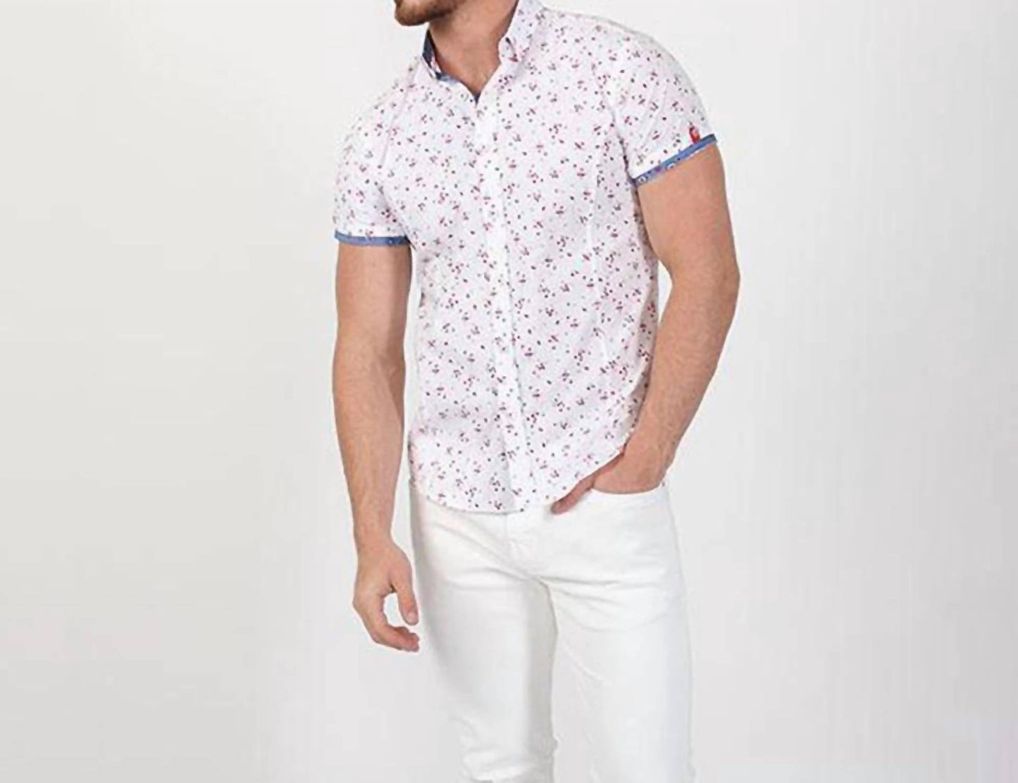 Rose Print Short Sleeve Shirt