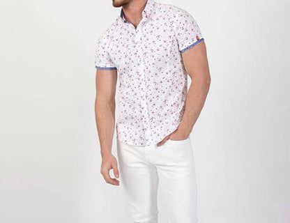 Rose Print Short Sleeve Shirt