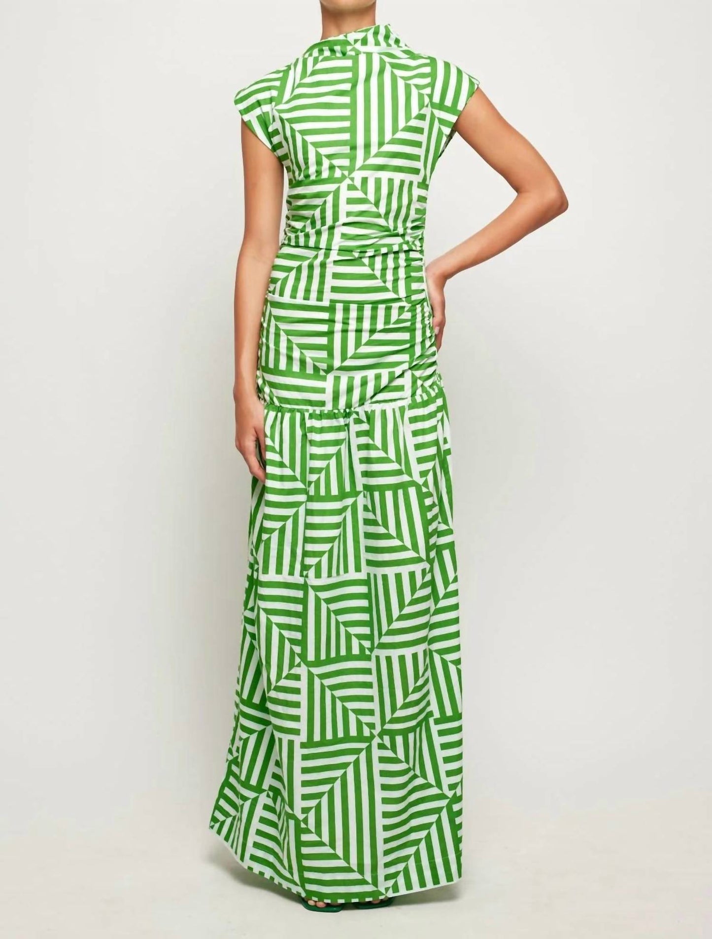 High Neck Cap Sleeve Maxi Dress