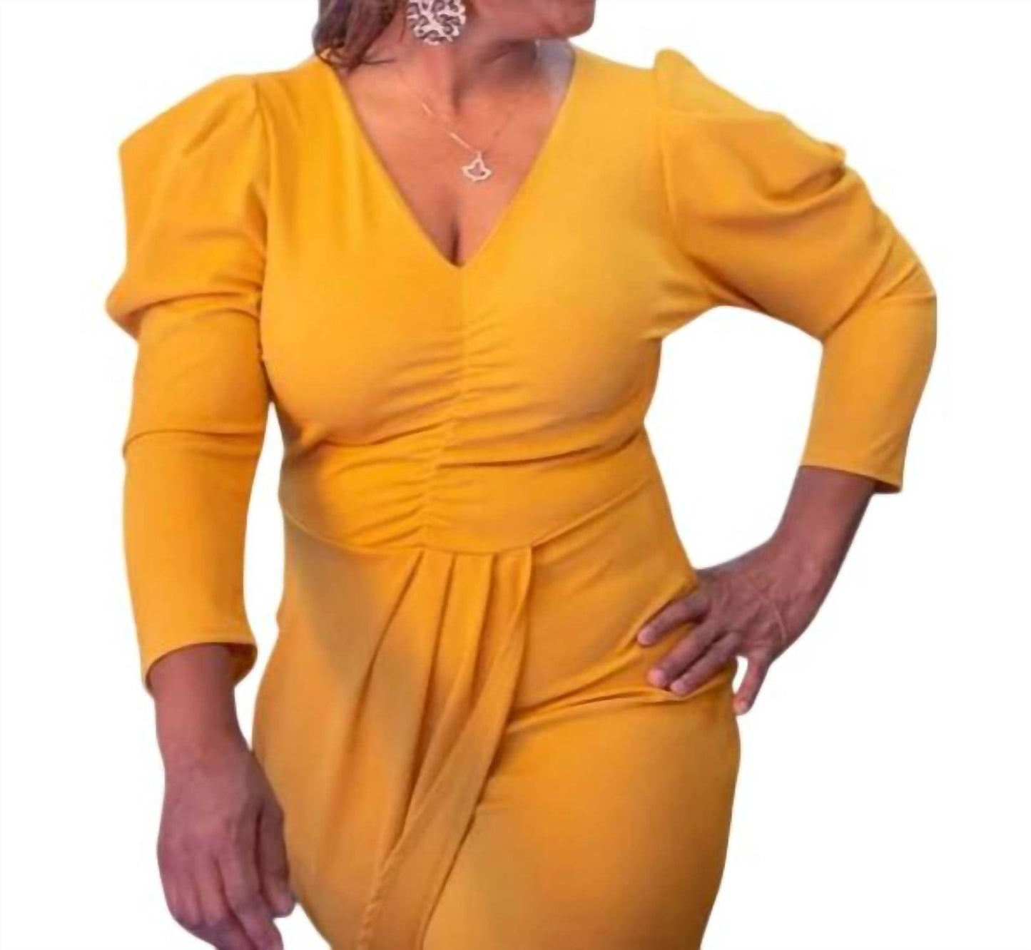 Inspired Fashion - Puffy Sleeve Dress - PLUS - Rack Hunt -