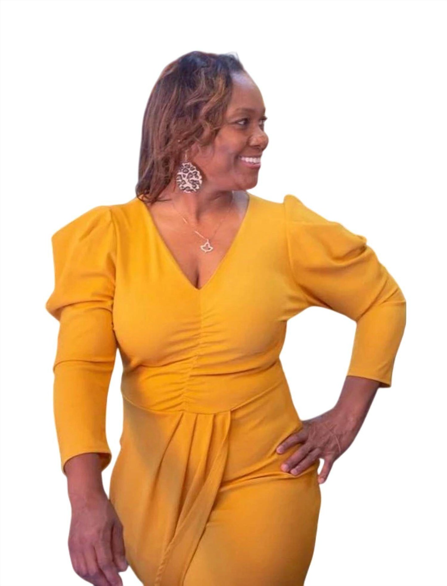 Inspired Fashion - Puffy Sleeve Dress - PLUS - Rack Hunt -