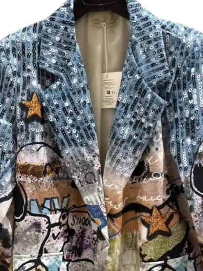 Women's Italian Snoopy Print Blazer