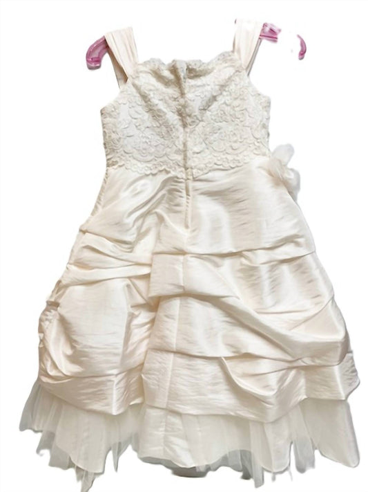 Girls Fancy Satin Beaded Embroidery Dress
