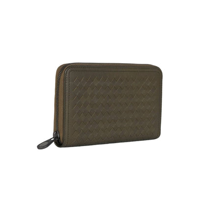Unisex Zip Around Long Leather Wallet