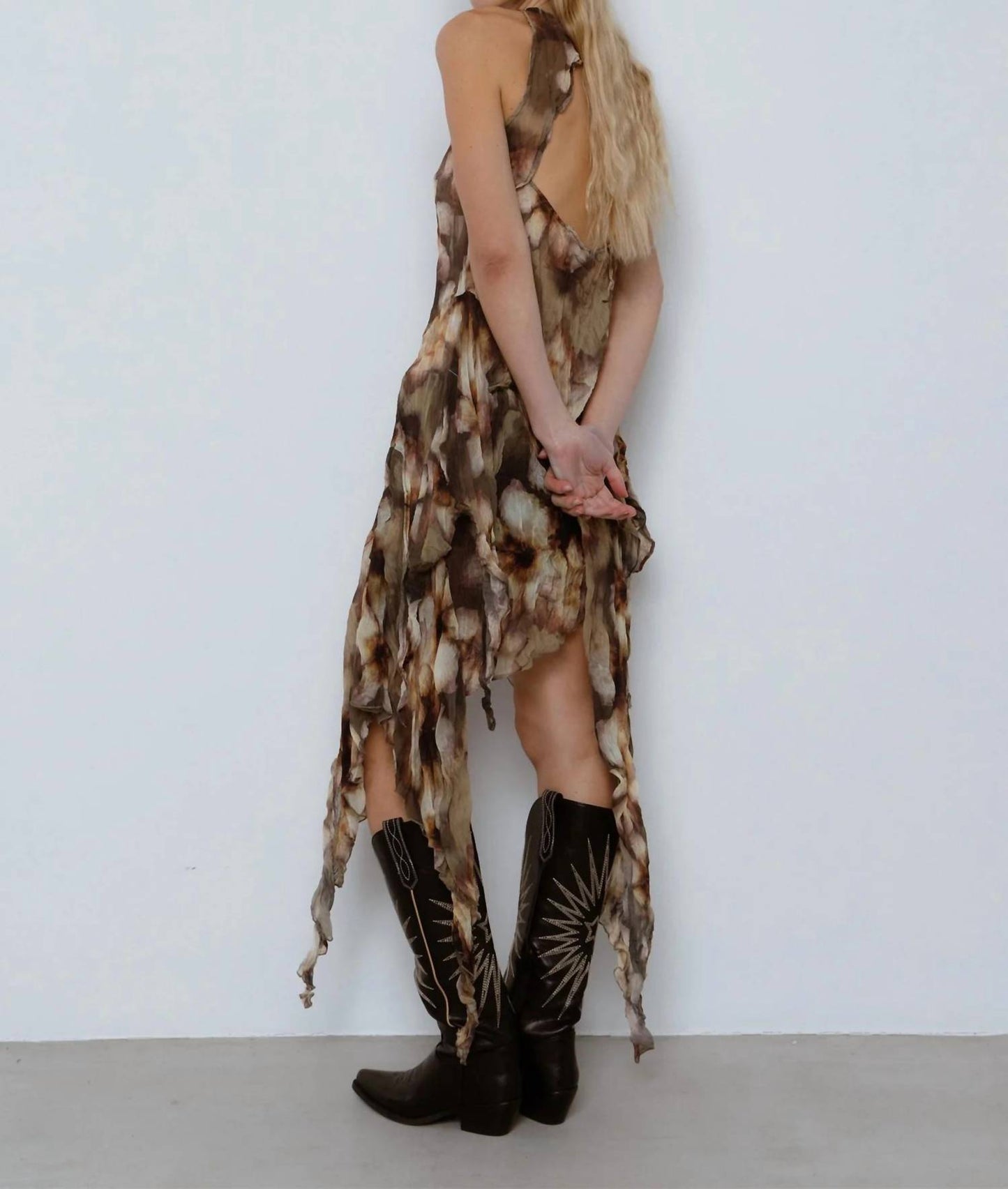 Women's Petal Moon Printed Asymmetric Skirt