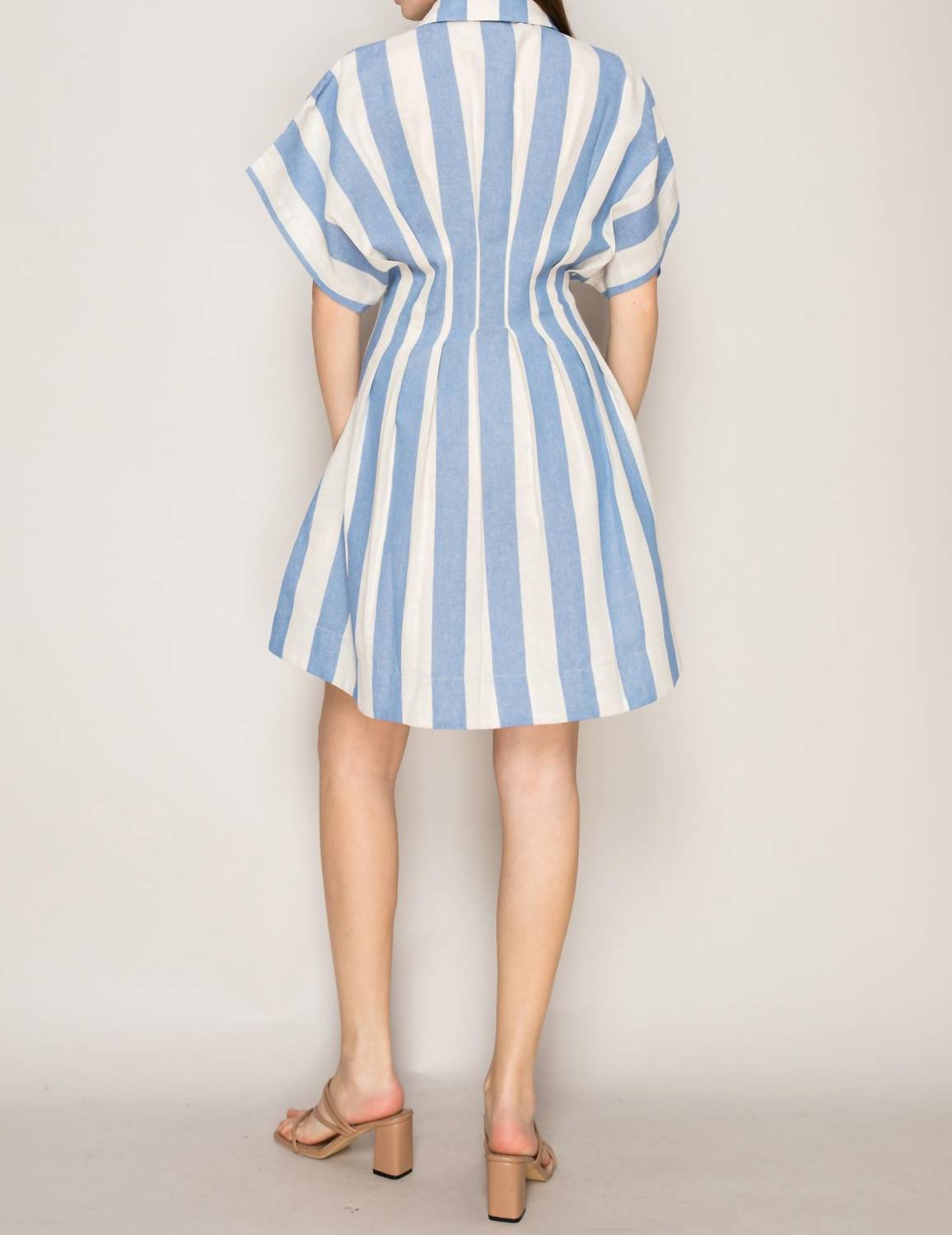 Stripe Pintuck Mini Dress