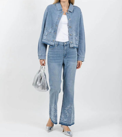 Embroidered Boot Cut Jeans