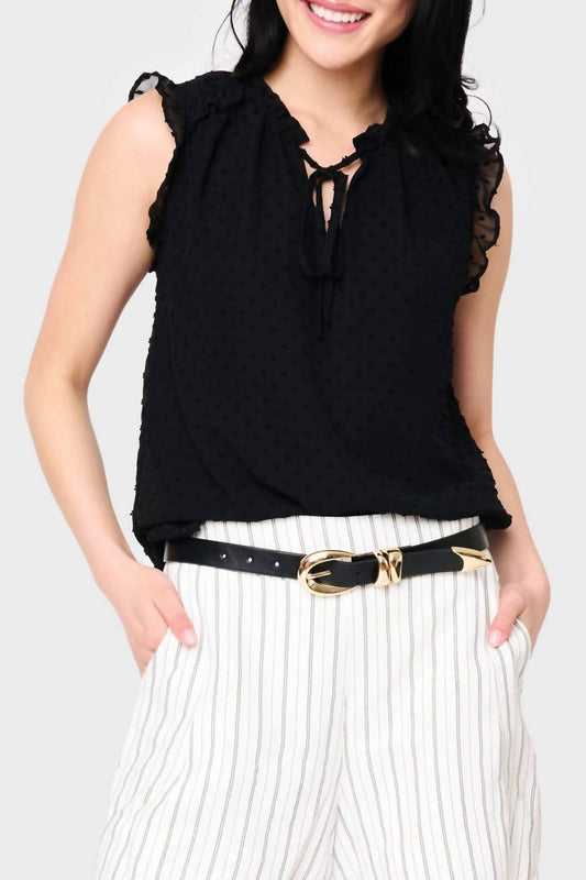 Ruffle Trimmed V-Neck Blouse