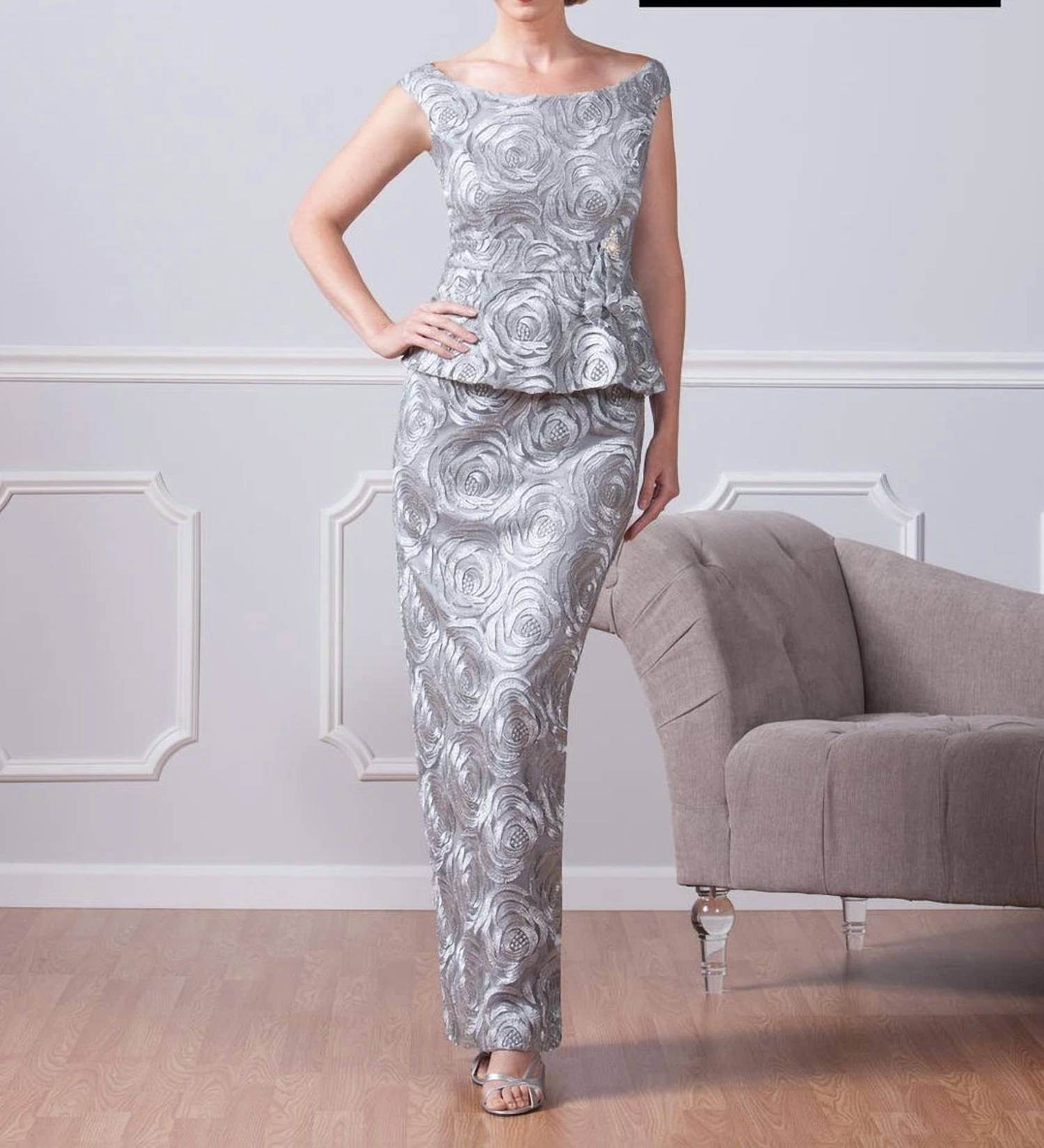 Ursula of Switzerland - Peplum Tank Embroidered Gown - Rack Hunt -