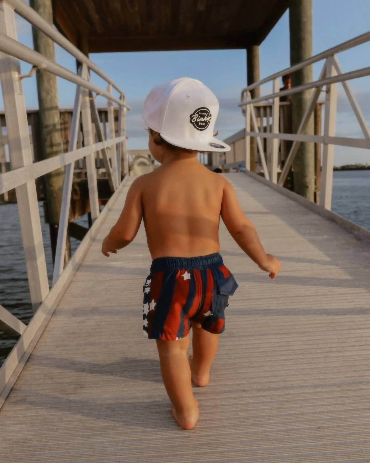 BinkyBro - Boy's Star Spangled Swim Trunks - Rack Hunt -