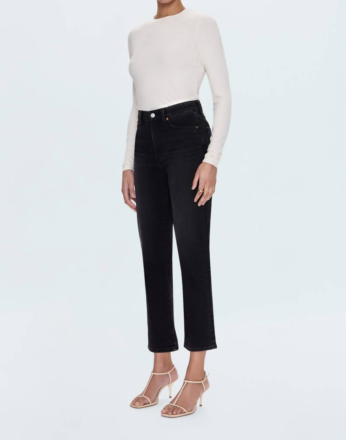 Charlie High Rise Classic Straight Ankle Jeans