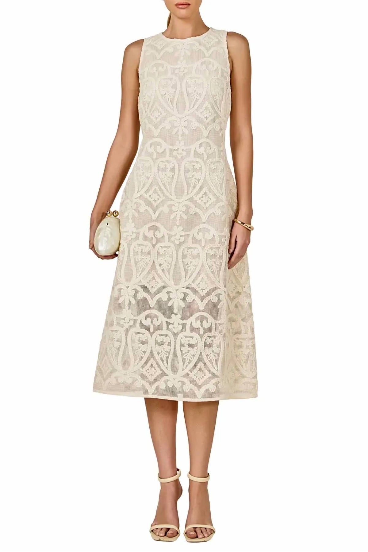 Lace Sleeveless Midi Dress