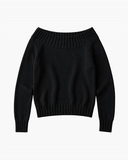 Asymmetric Neckline Sweater