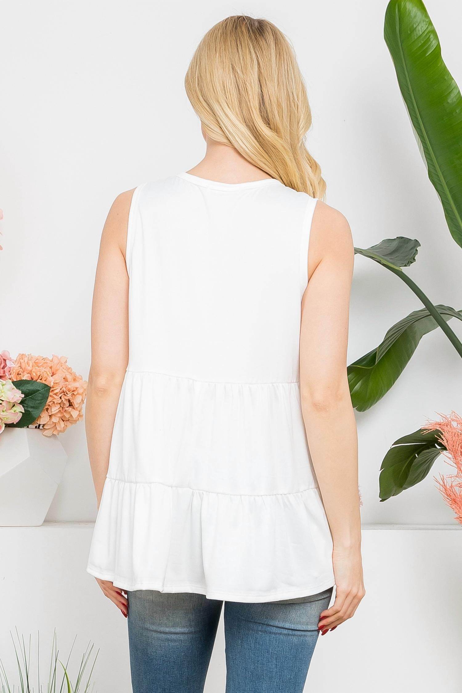 You and Me - Knotch Neckline Tank Top - Rack Hunt -