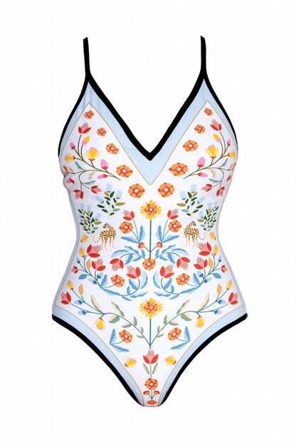 Night Imagination Reversible V-neck One-piece Swimsuit