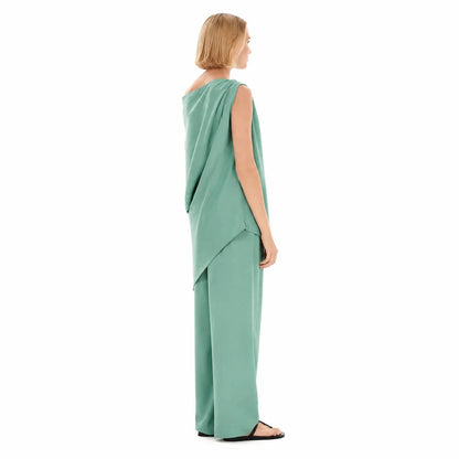 Luxurious Drapery High Waisted Trousers