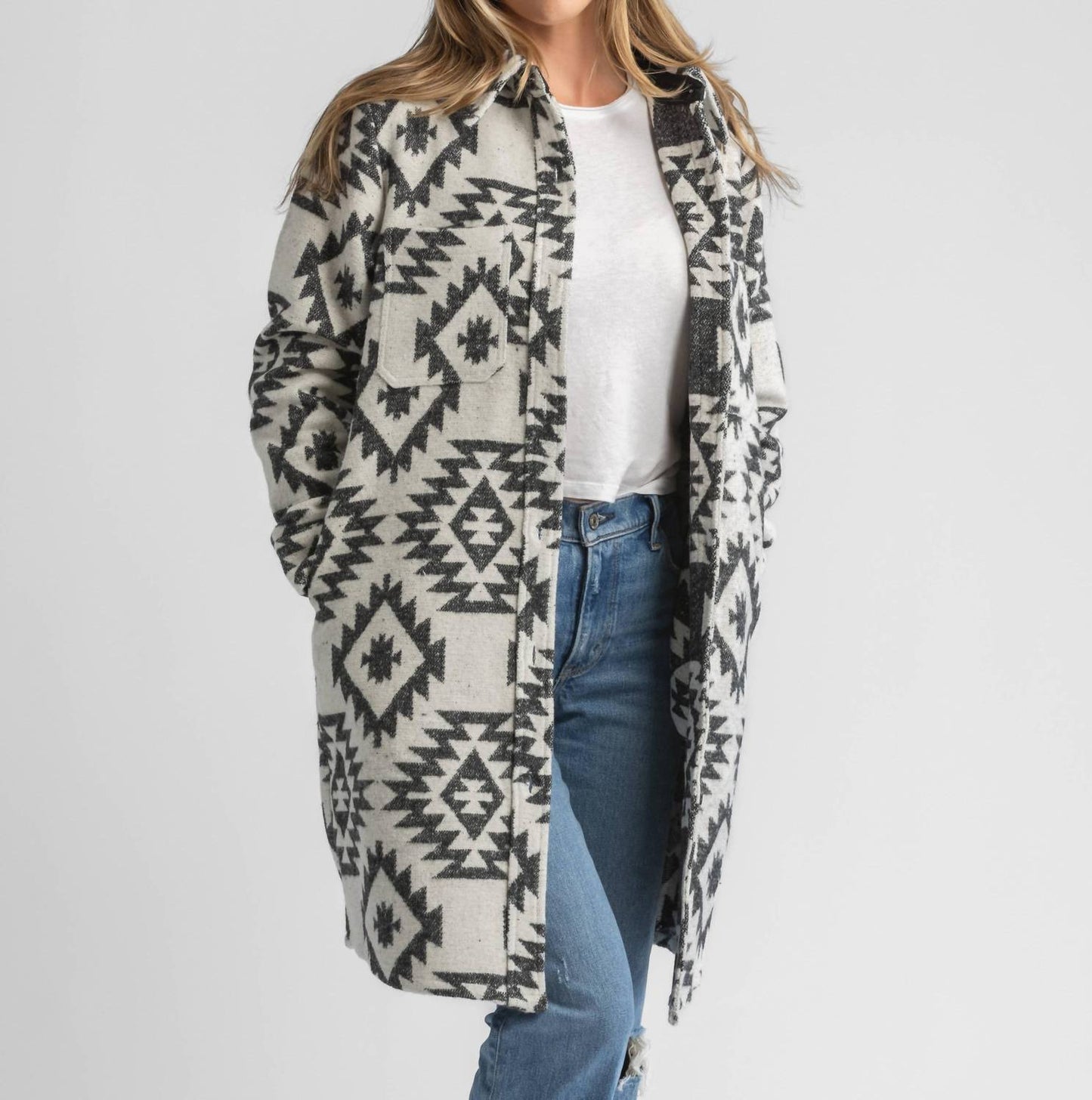 Faux Wool Long Coat