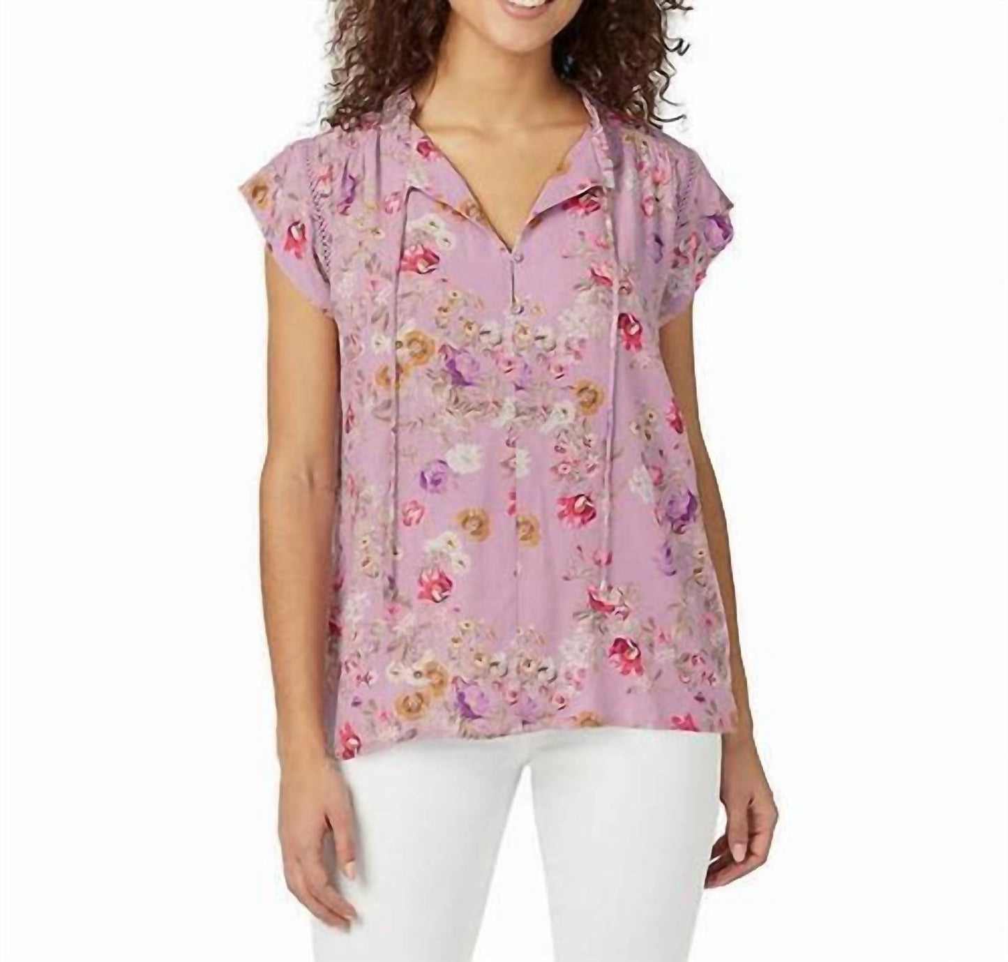 Flutter Sleeve Floral Top