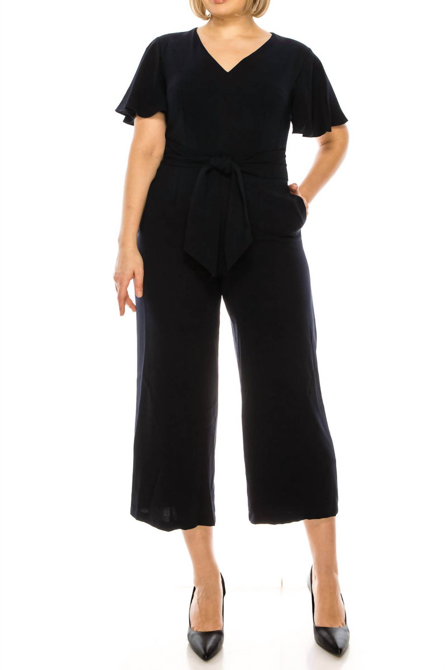 Peter Nygard - Short Flutter Sleeve Jumpsuit - Rack Hunt -