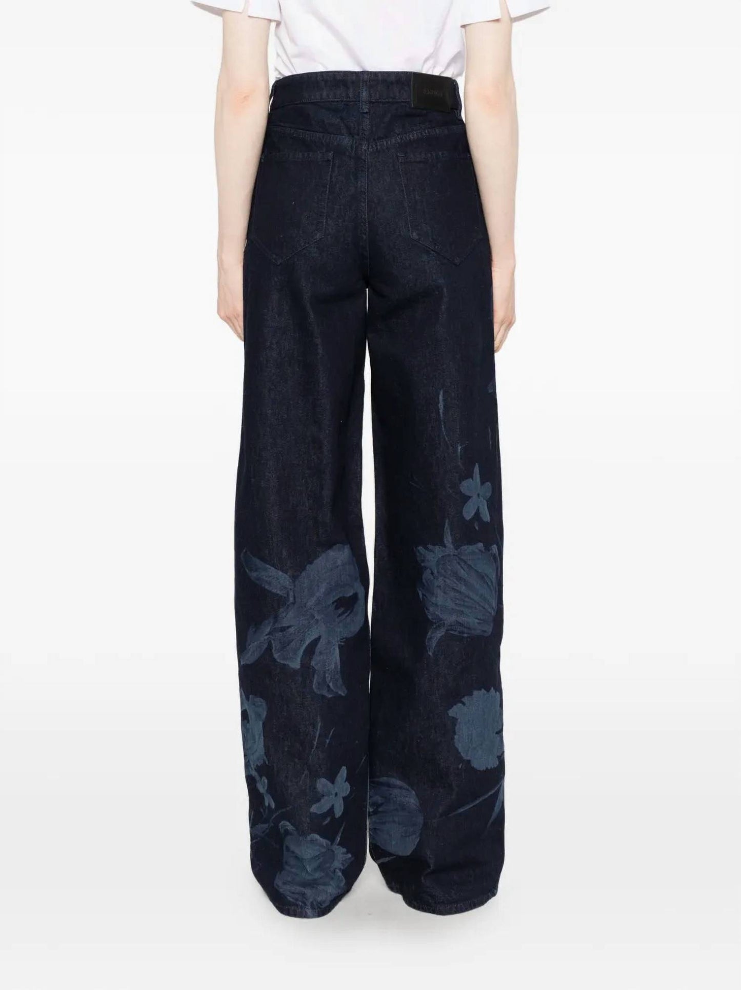 Floral Print Straight Leg Jeans