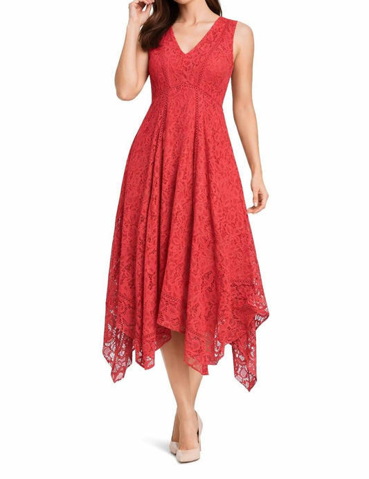 Sleeveless V-neck Lace Midi Dress