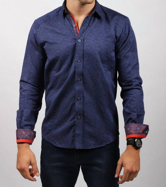 Paisley Jacquard Button Down Shirt