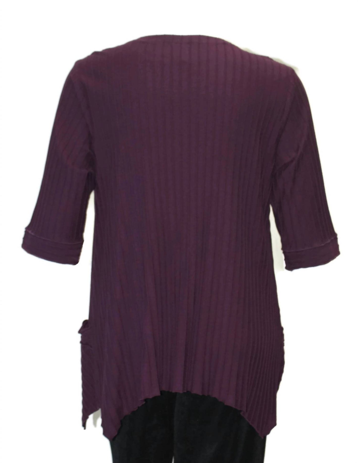 Women's Asymmetrical Textured Rib Knit Cotton Top