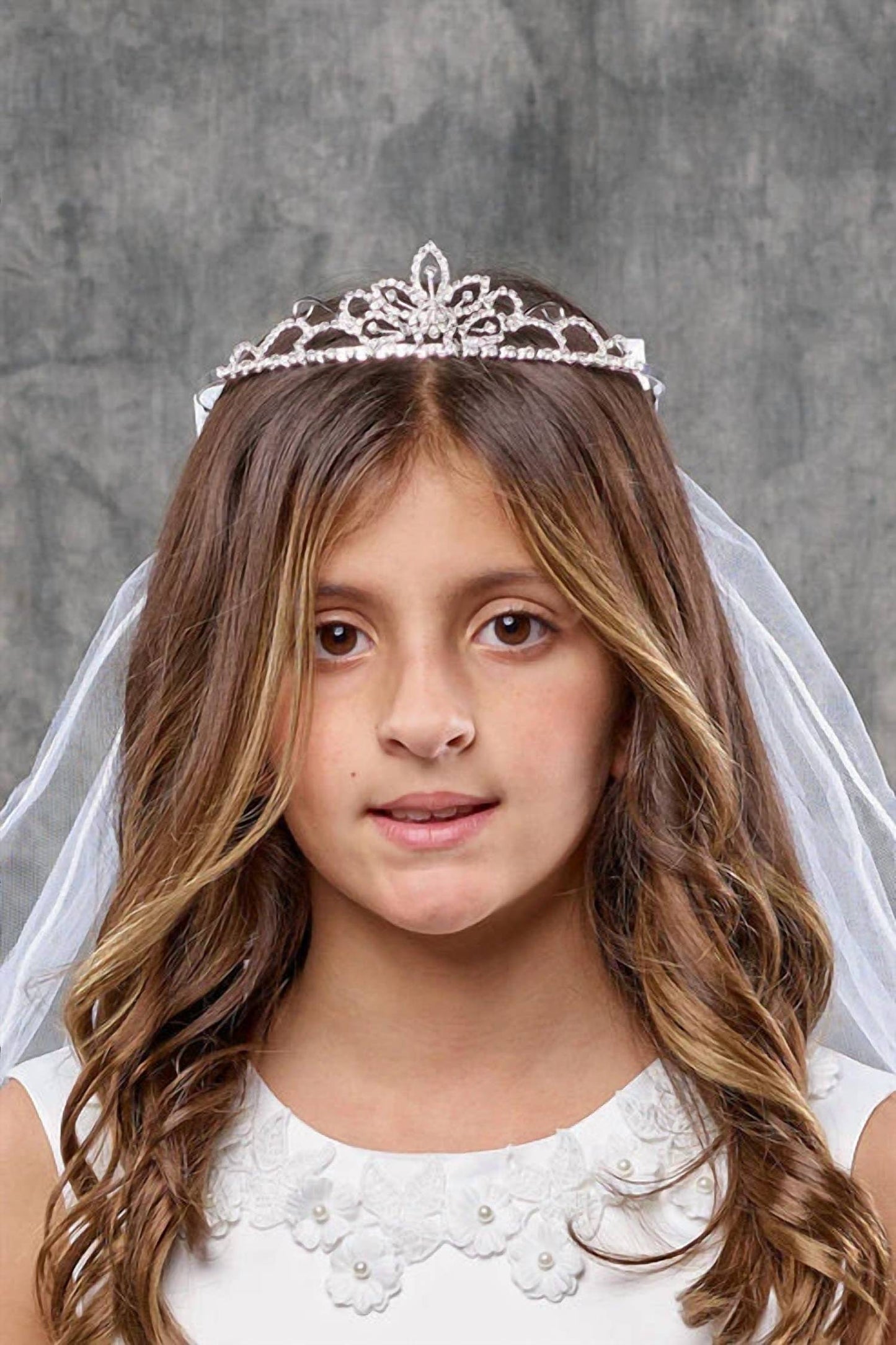 Girl's Veil With Daughter Of The King Cross Tiara