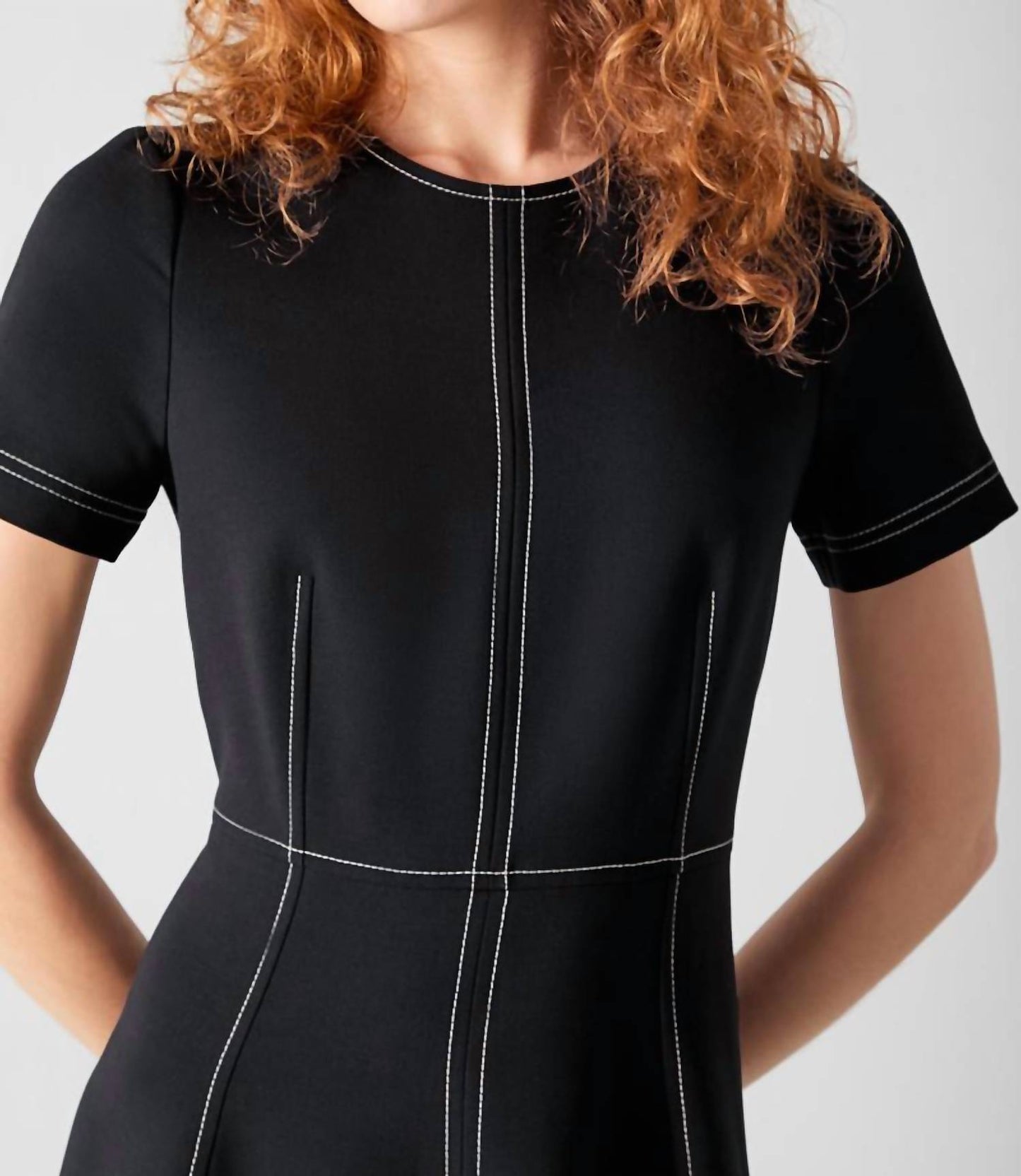 Eugine Topstitch Midi Dress