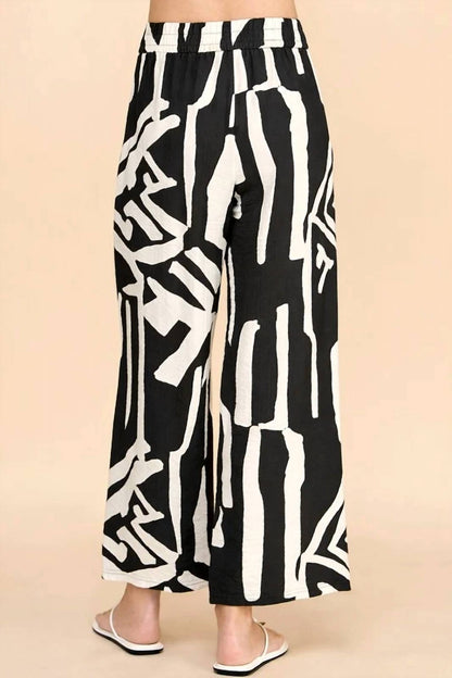 Elastic Waist Wide Leg Pants - Plus
