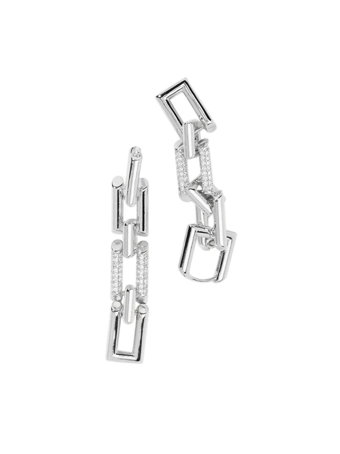 Rho - Women's Pave Linked Chain Drop Earring - Rack Hunt -