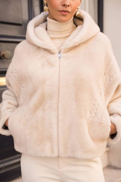 Hooded Faux Fur Coat