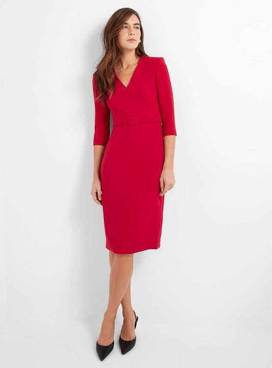 Ora Plunging Neckline Midi Dress