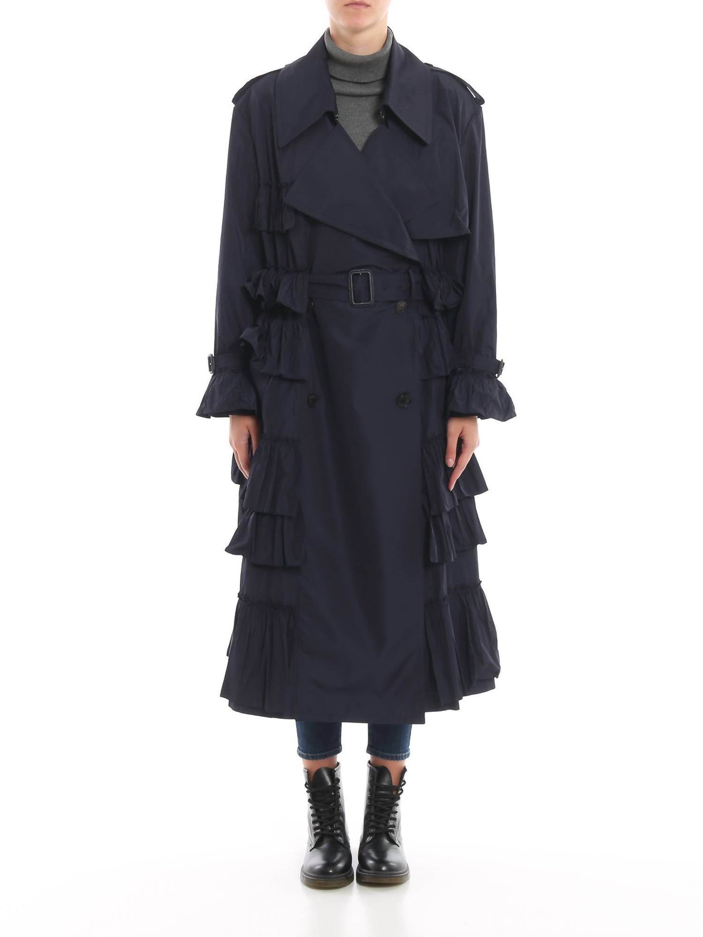 Valentino - Frilled Long Trench Coat - Rack Hunt