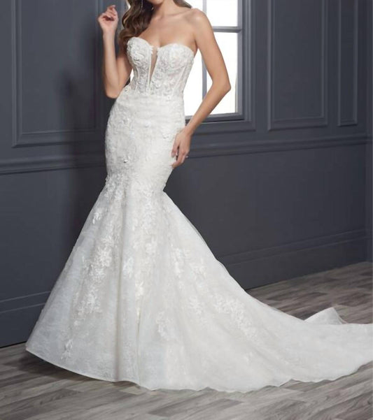Corset Bodice Strapless Bridal Gown