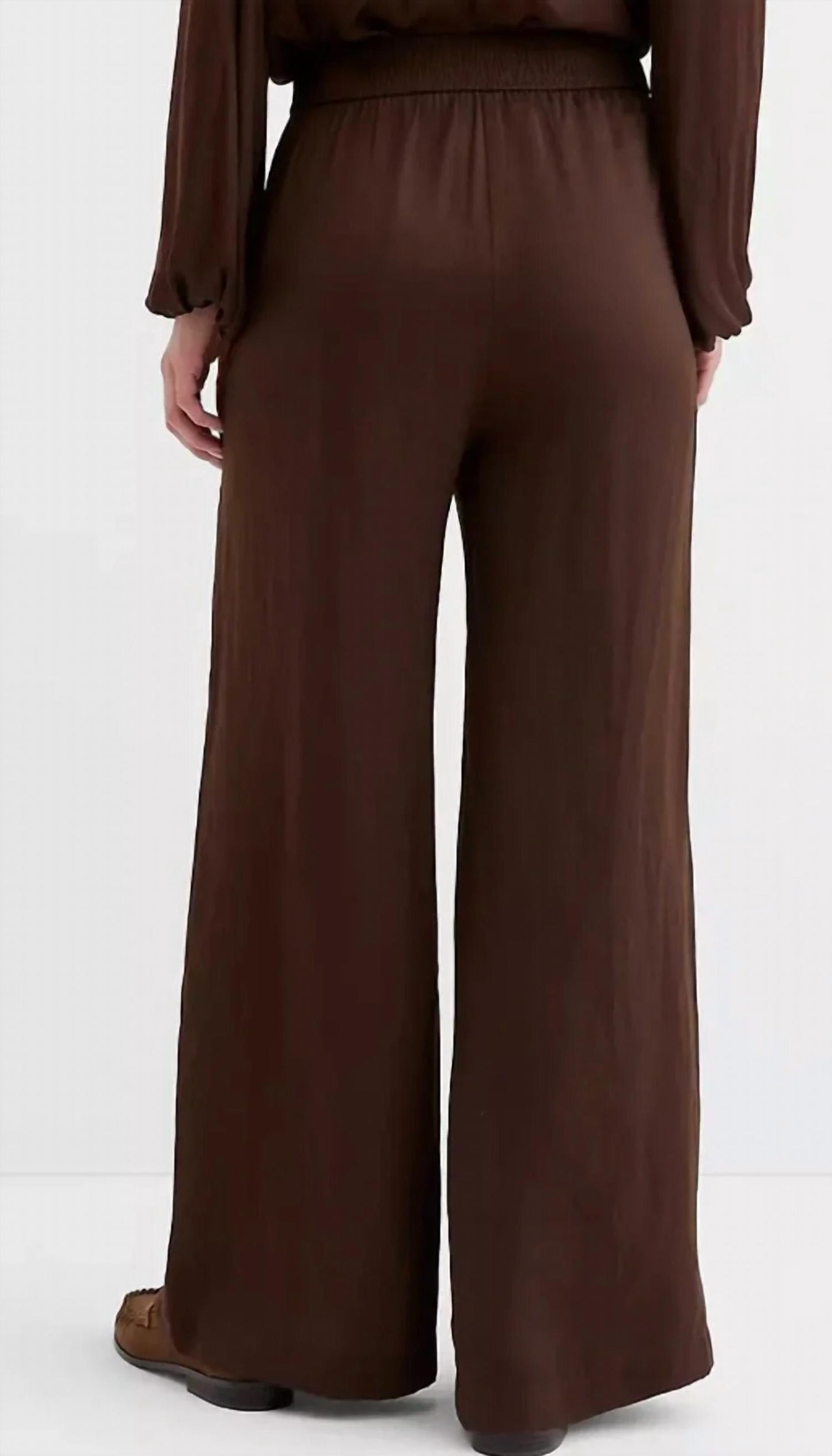 Women's Satin Wide Leg Pull On Pants