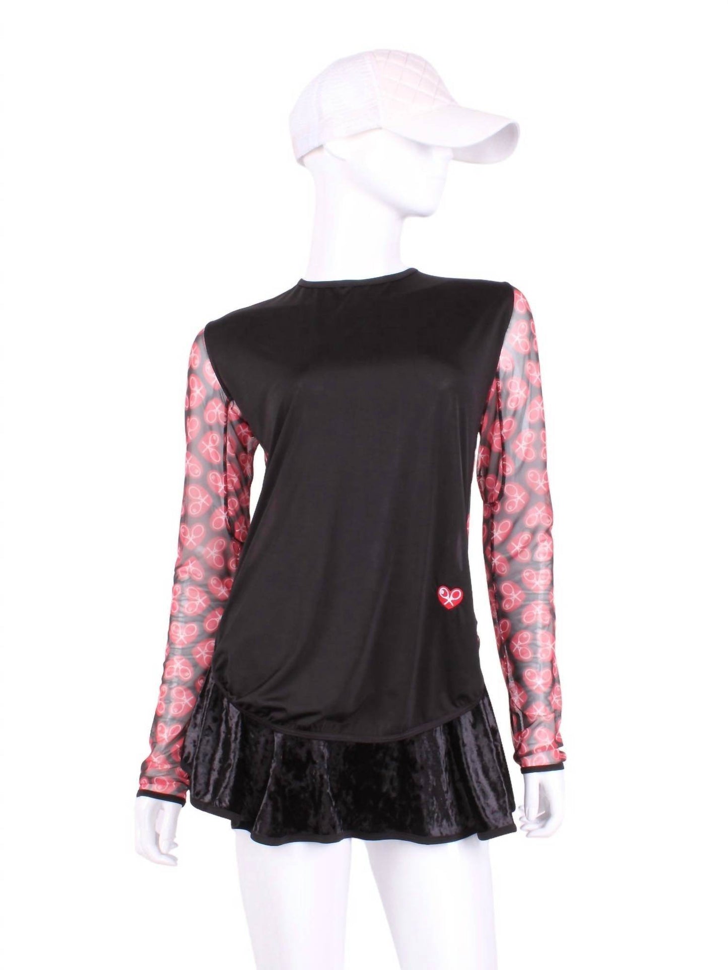 Love Love Tennis - Women's Mesh Arm Long Sleeve Tee - Rack Hunt