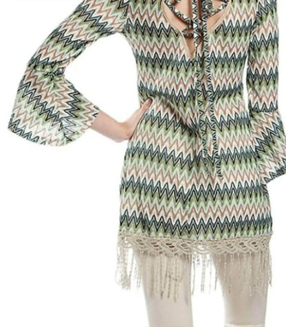A'REVE - Back Lace Up Fringe Tunic Top - Rack Hunt