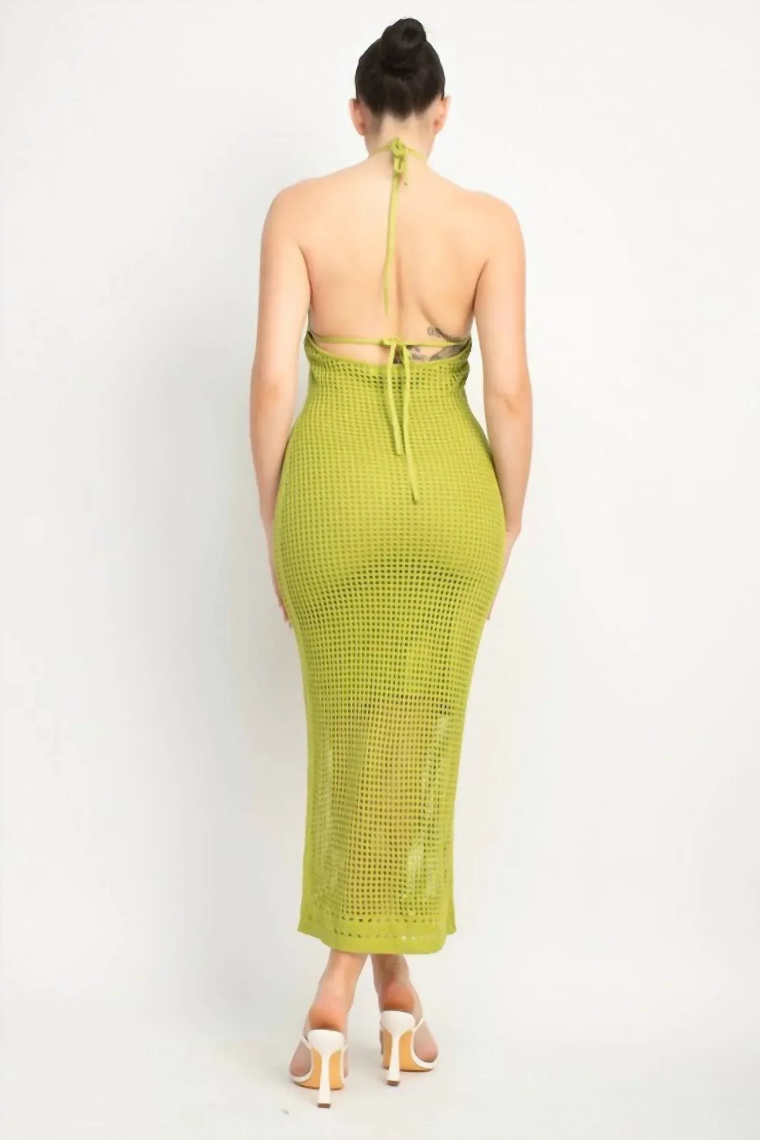 Shopirisbasic - Halter Backless Bodycon Maxi Dress - Rack Hunt