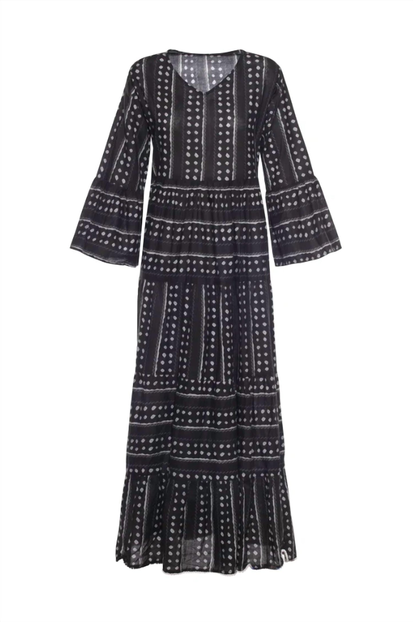 Dots V Neck Maxi Dress