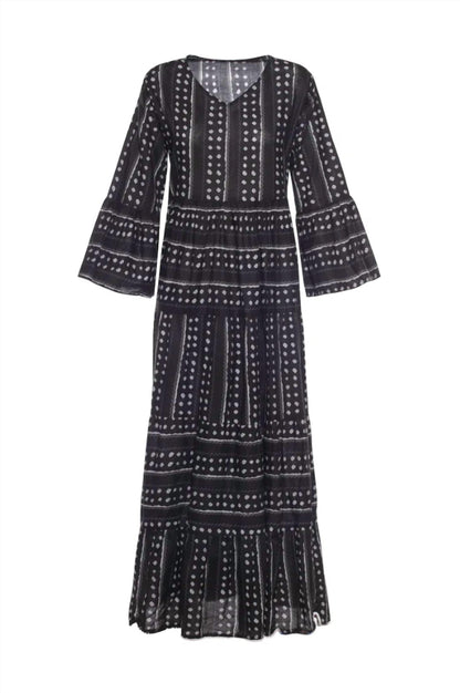 Dots V Neck Maxi Dress