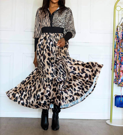 Little Secret Of Mine - Women's Animal Print Long Sleeve Maxi Dress - Rack Hunt