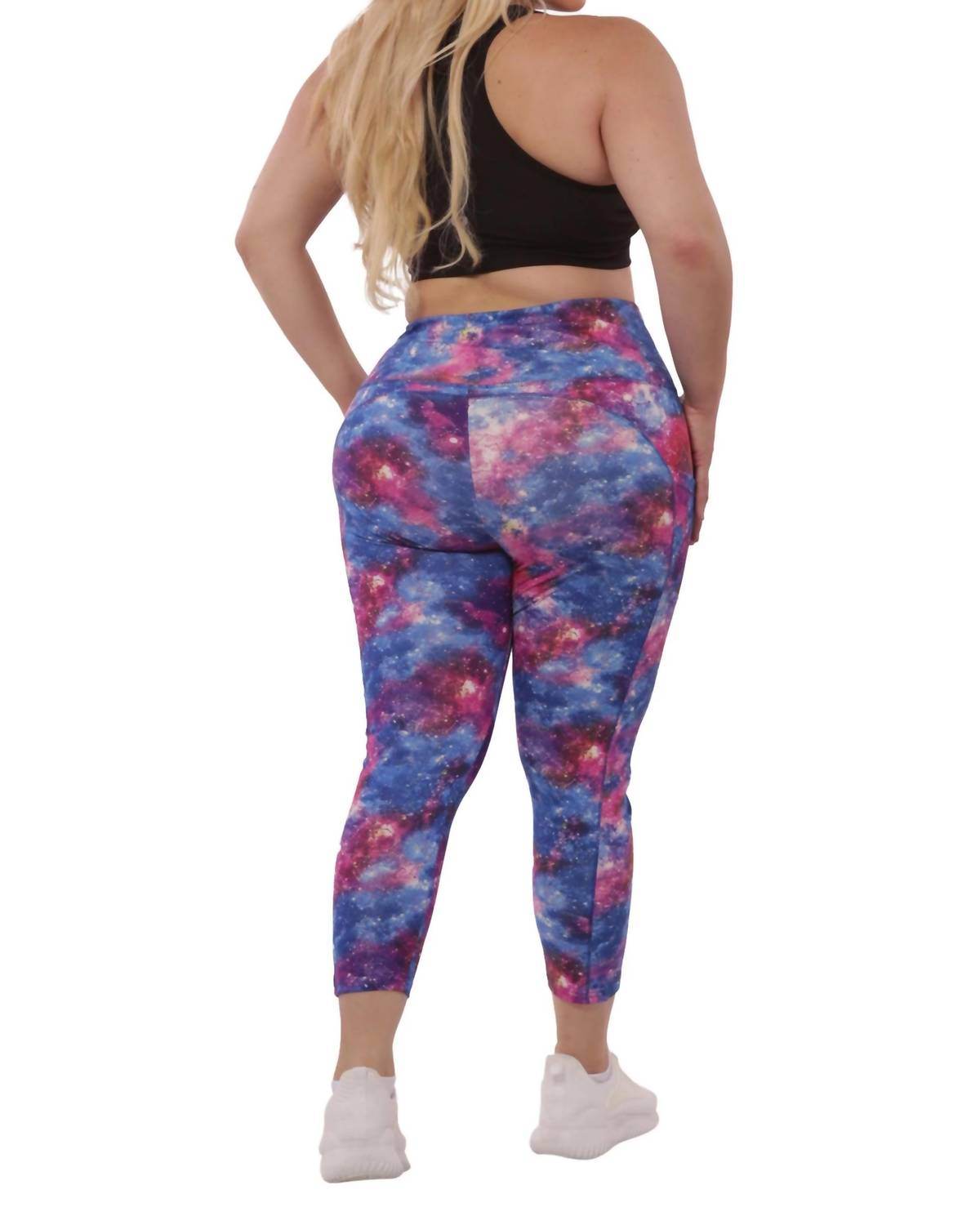 SHOSHO - PLUS SIZE HIGH WAIST TUMMY CONTROL SPORTS LEGGINGS WITH SIDE POCKETS - Rack Hunt -