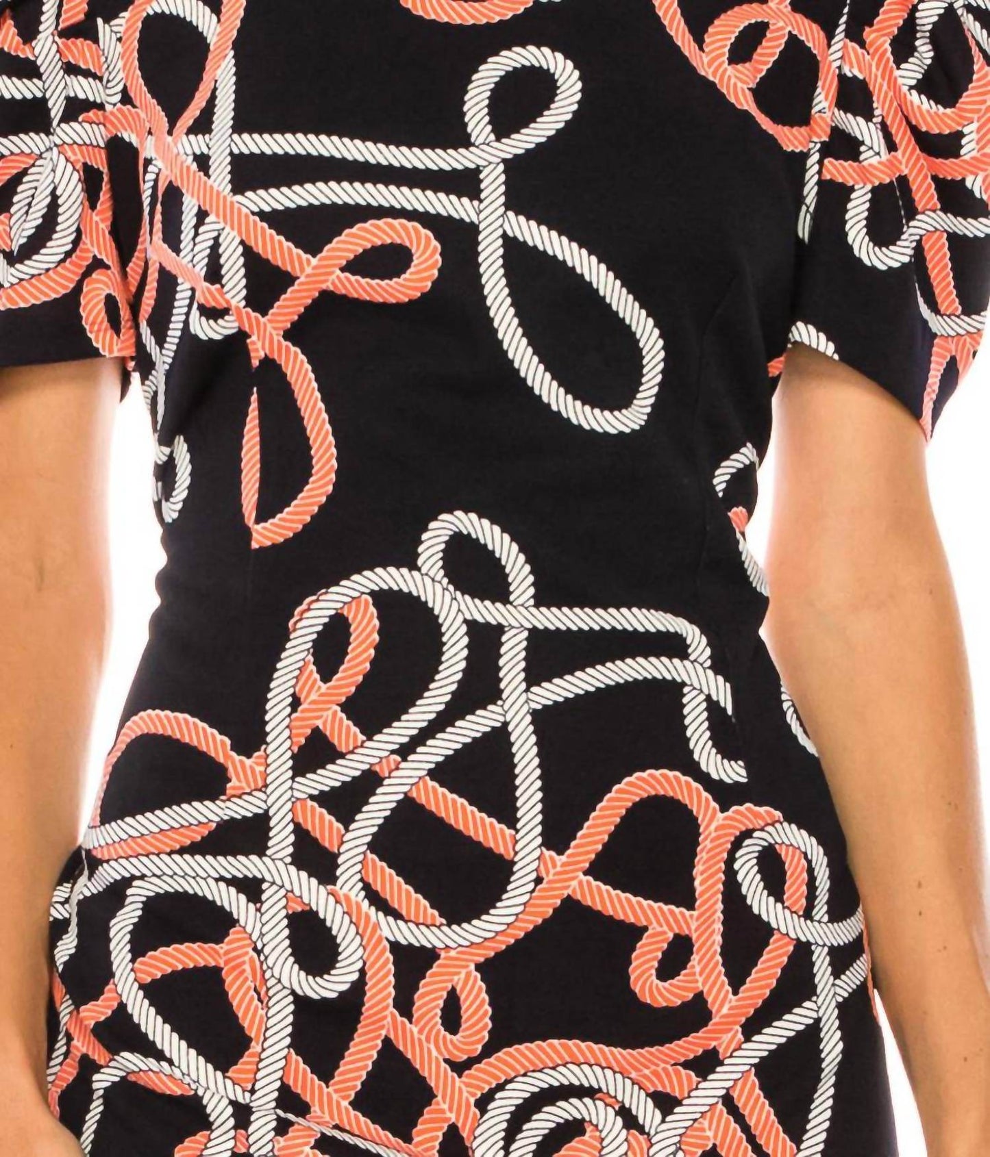 ILE Clothing - Printed Princes Short Sleeve Sheath Dress - Rack Hunt -