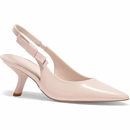 Women's Closed Toe Slingback Kitten Heels Shoes